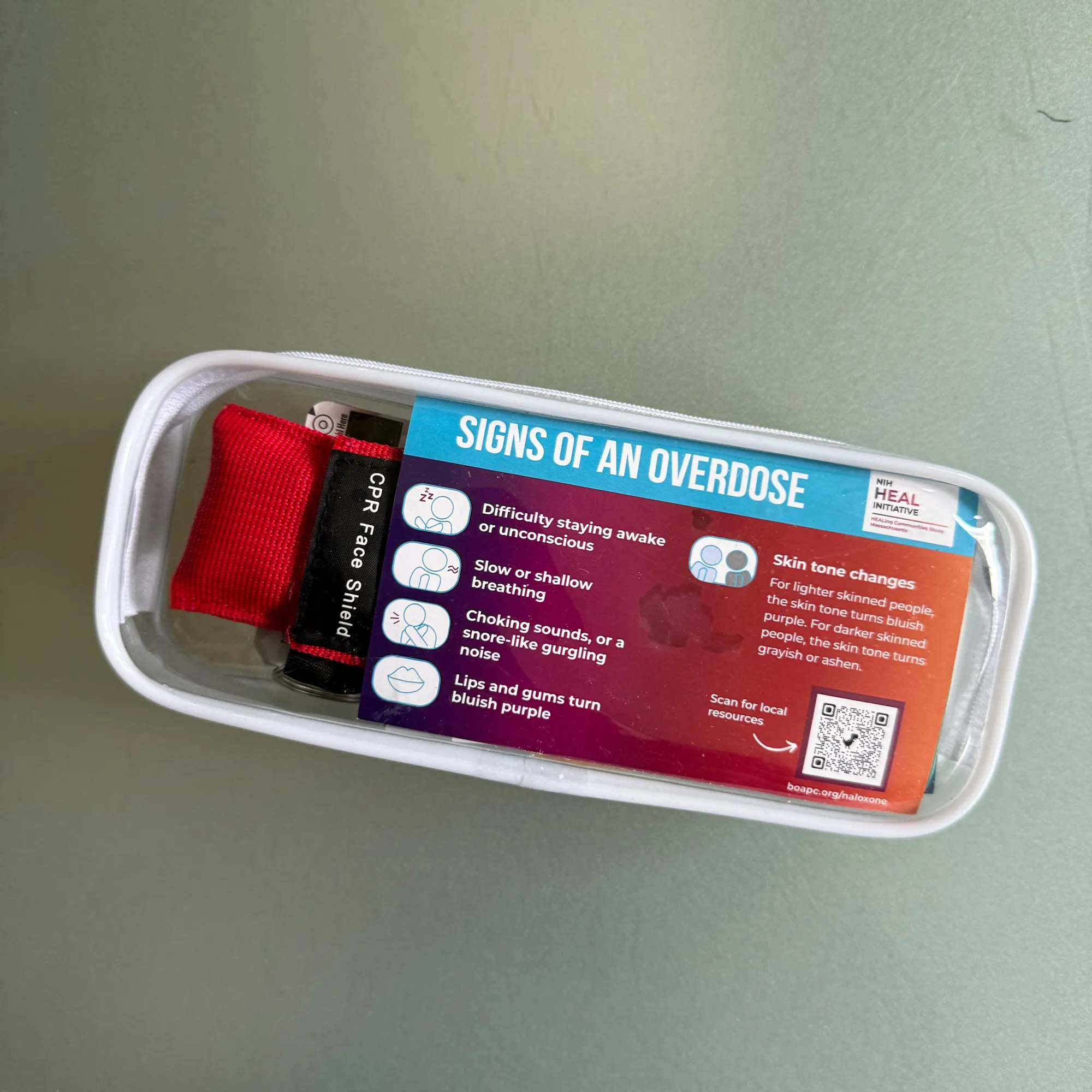 Naloxone overdose prevention kit