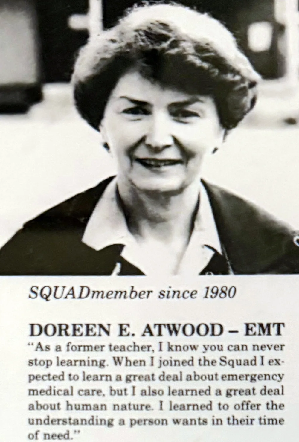 SBAS volunteer from the 1980s and 1990s