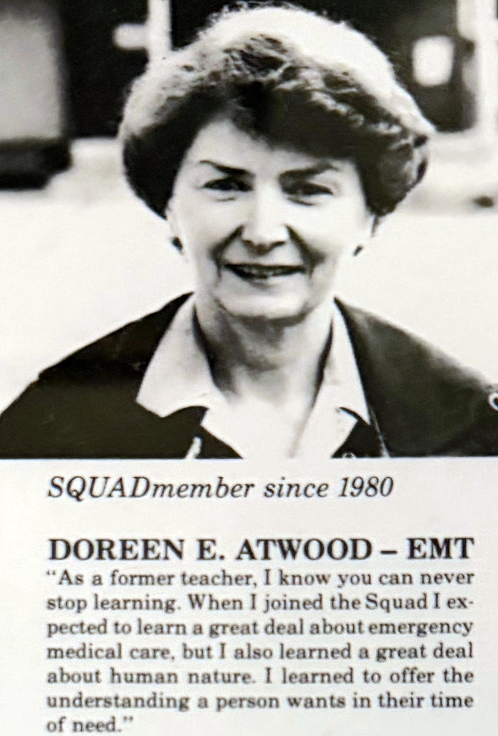 SBAS volunteer from the 1980s and 1990s