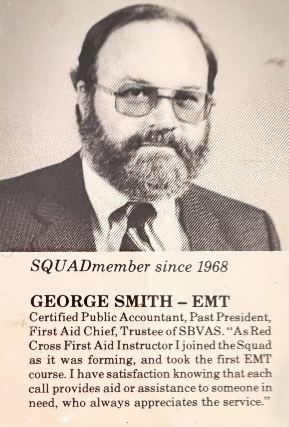 SBAS volunteer from the 1980s and 1990s