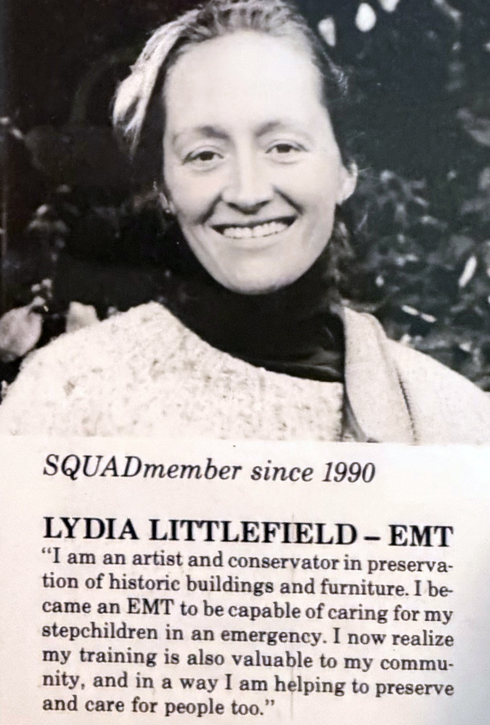 SBAS volunteer from the 1980s and 1990s