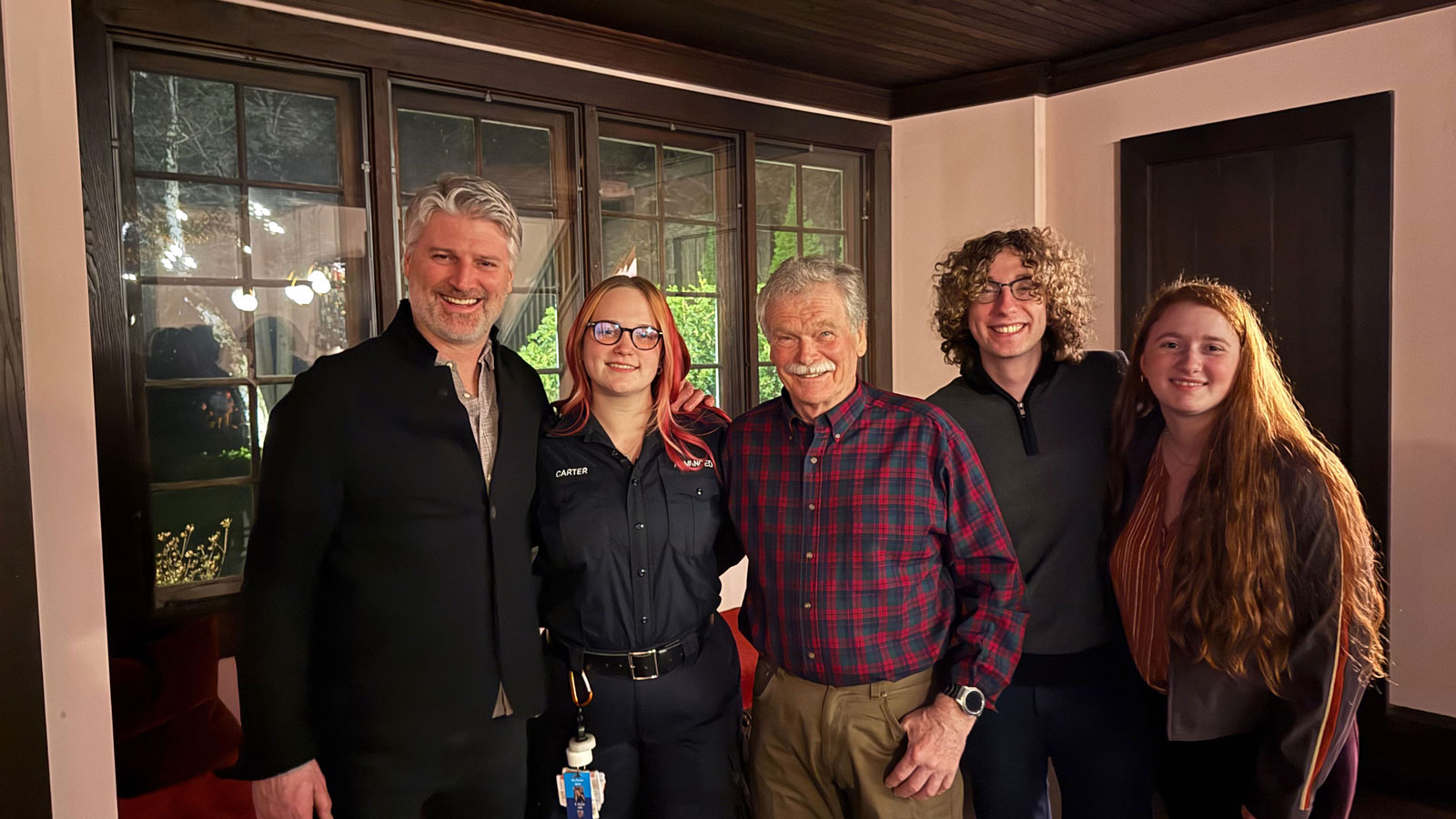 Host George Manley with crew members